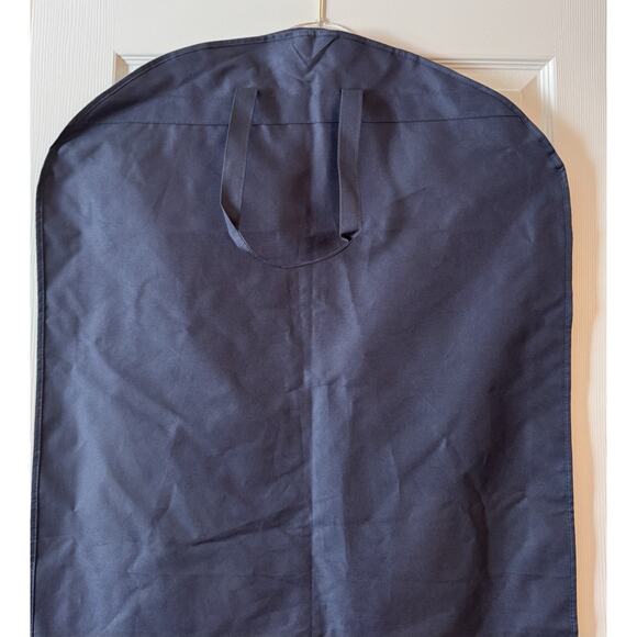 Tory Burch 2 Large Garment Dress Suit Bags Canvas Travel Navy & Orange Logo Zip - Picture 6 of 6